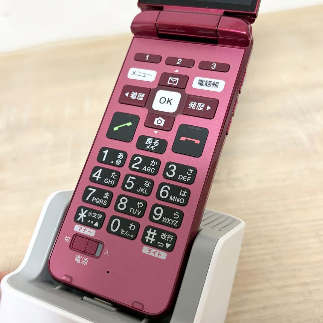 ★美品★ au かんたんケータイ ライト KYF43 ワインレッド