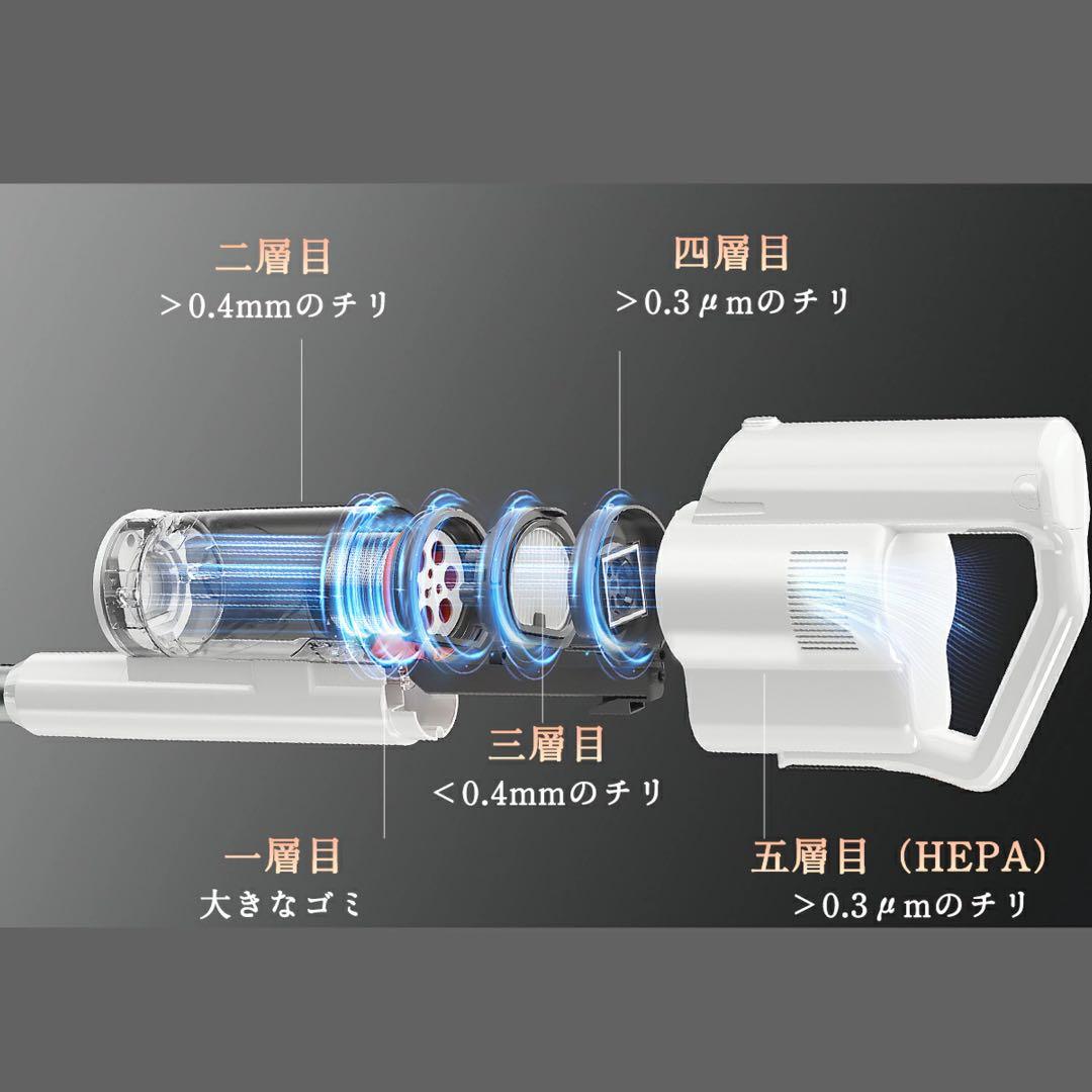 UWANT V500 コードレス掃除機　3段階吸引力　自動ゴミ収集　多機能ブラシ