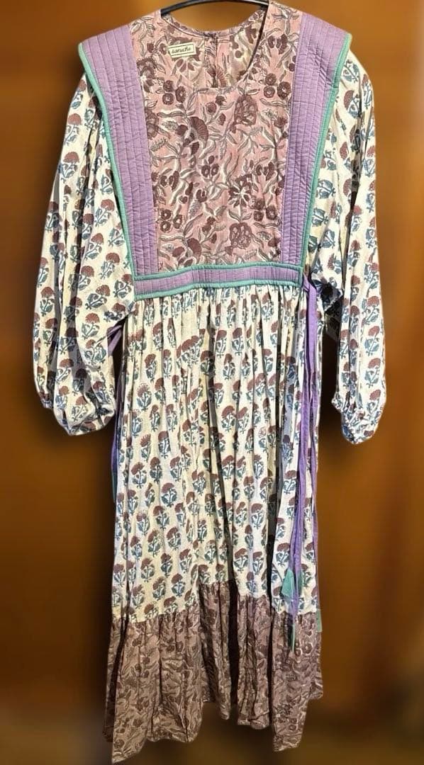 Saruche インド綿 ロング ワンピース アフガン ドレス