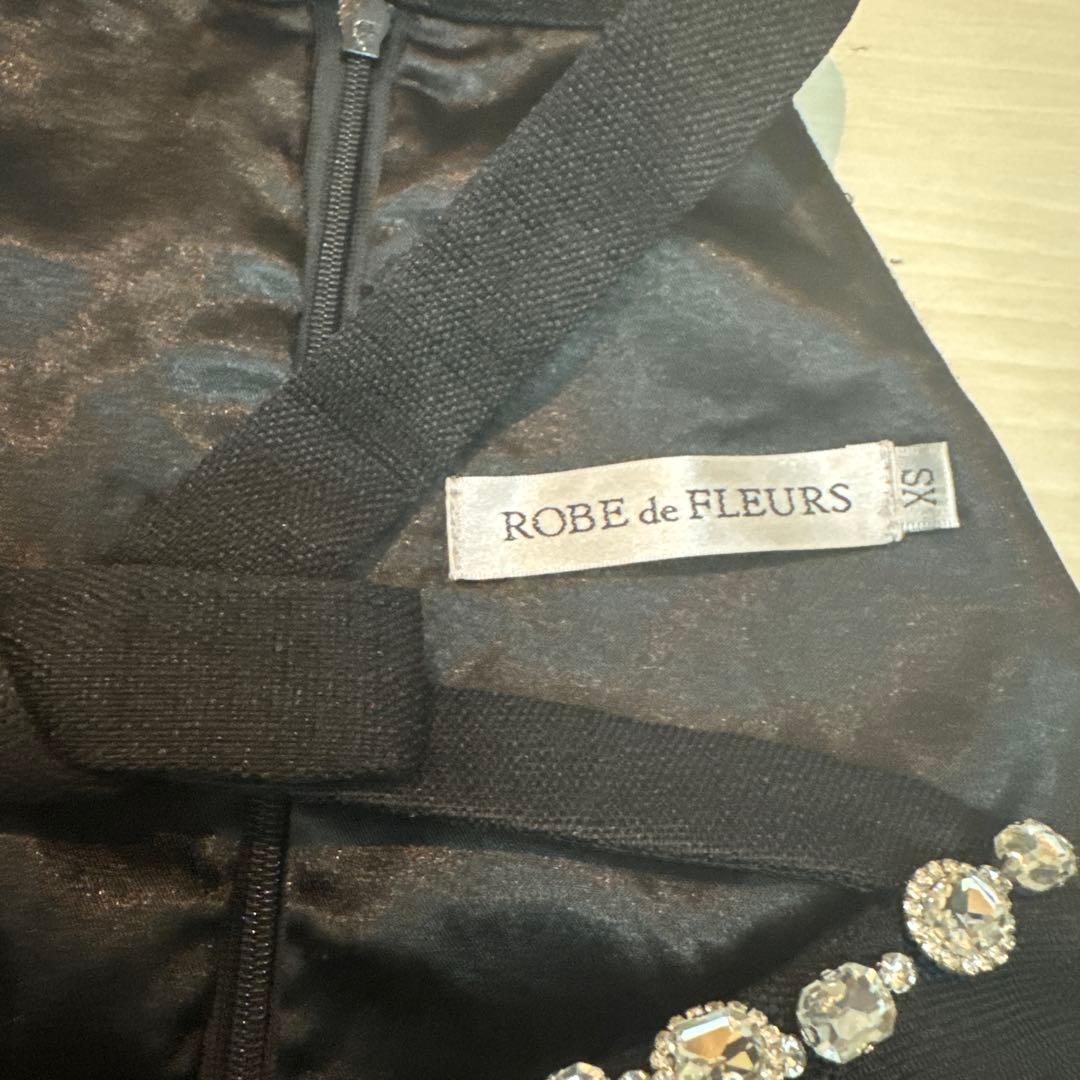 ROBE de FLEURS ブラックナイトドレス　XSサイズ