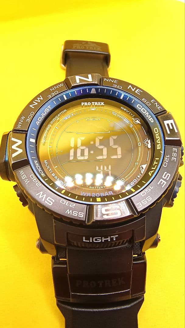 20気圧！PROTREK PRW-3500Y-1JF ソーラー 　温度気圧高度計