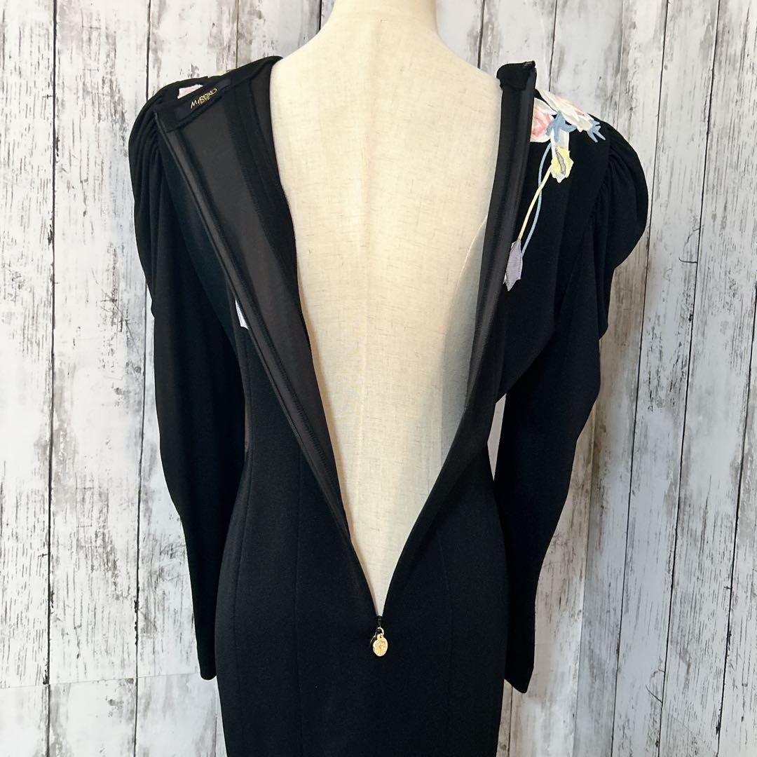 極美品【ミズレイコ】ローズ刺繍ロングワンピース 日本製 ヴィンテージ