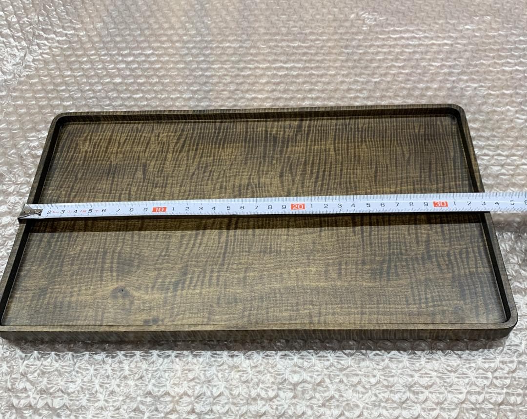 NO.1499　栃（トチノキ）　縮み杢　漆　お盆