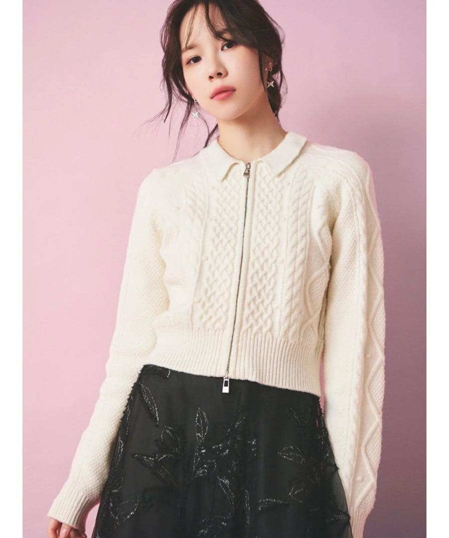 セルフォード アラン柄ニットブルゾン