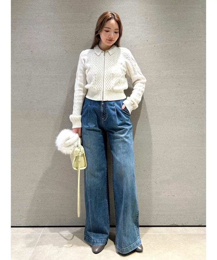 セルフォード アラン柄ニットブルゾン