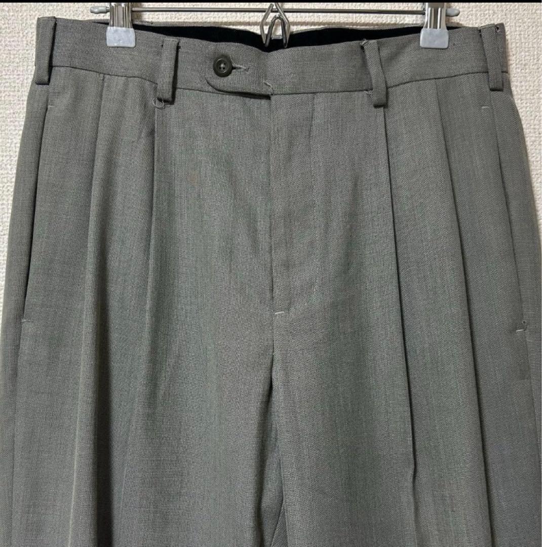 90s Perry Ellis portfolio スラックス グレー レーヨン