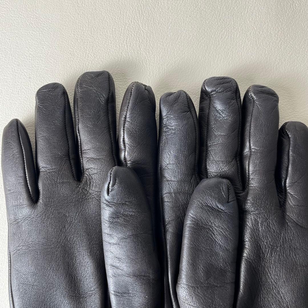 美品 GUCCI 手袋　グローブ　インターロッキング GG レザー　カシミヤ