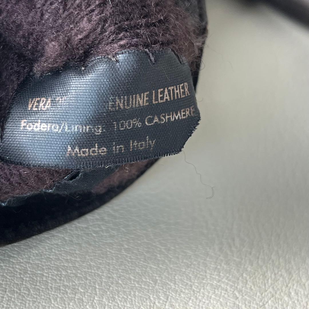 美品 GUCCI 手袋　グローブ　インターロッキング GG レザー　カシミヤ