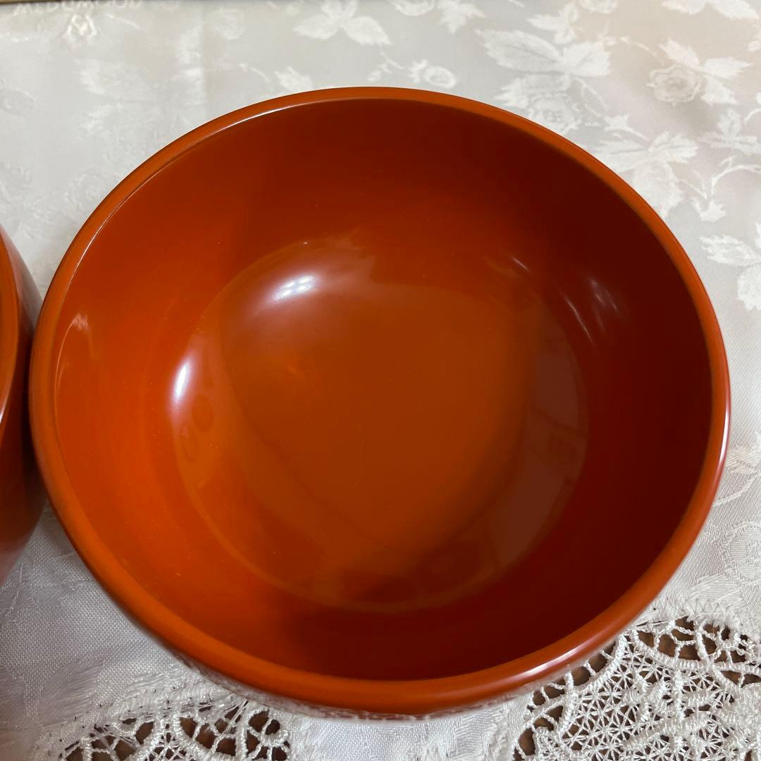 輪島塗　田村造　朱赤　お椀　2客セット　未使用