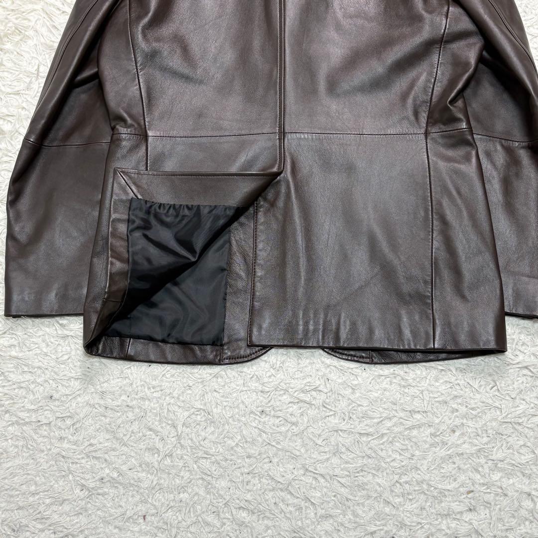 【美品】23区 オンワード樫山 ラムレザー テーラードジャケット Lサイズ