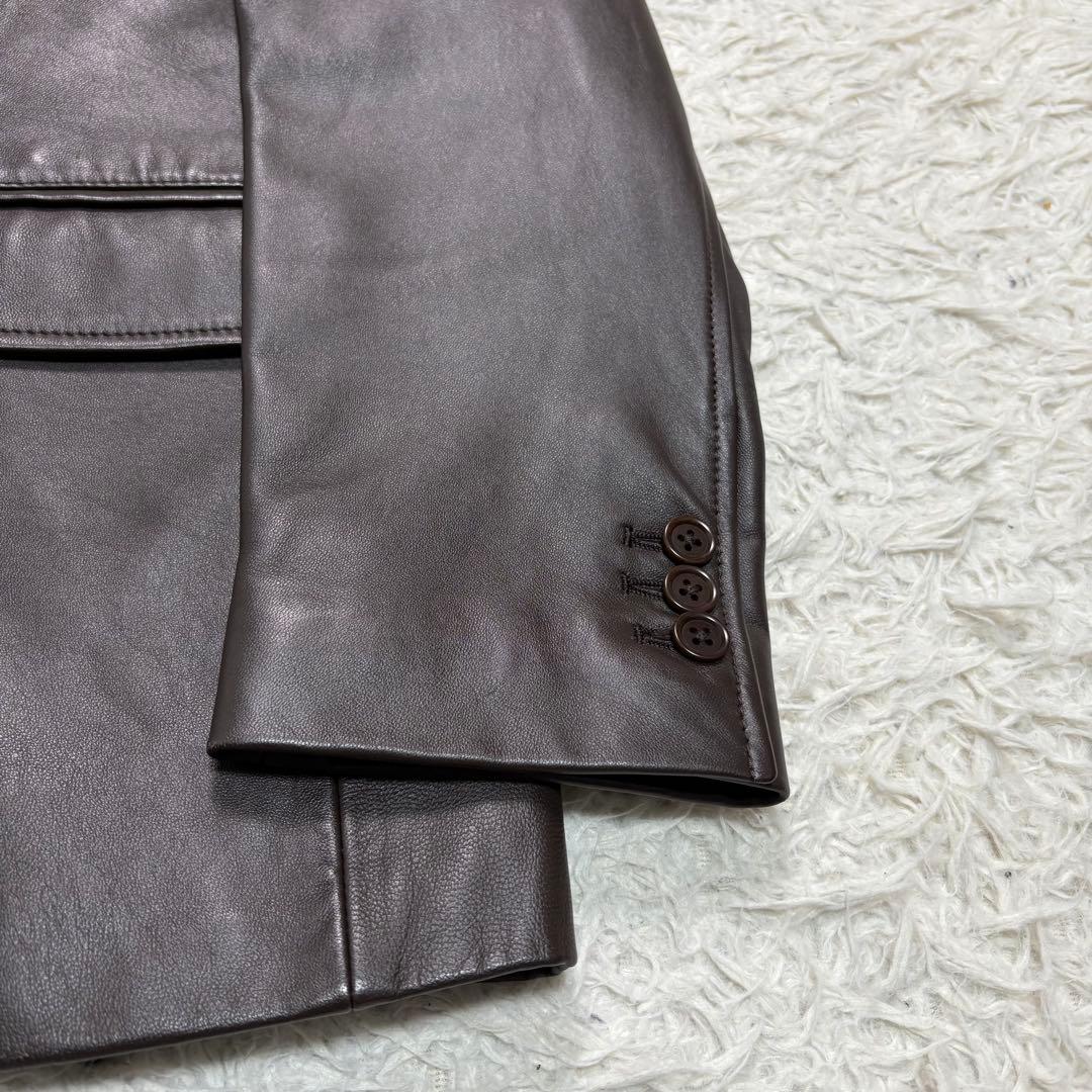 【美品】23区 オンワード樫山 ラムレザー テーラードジャケット Lサイズ