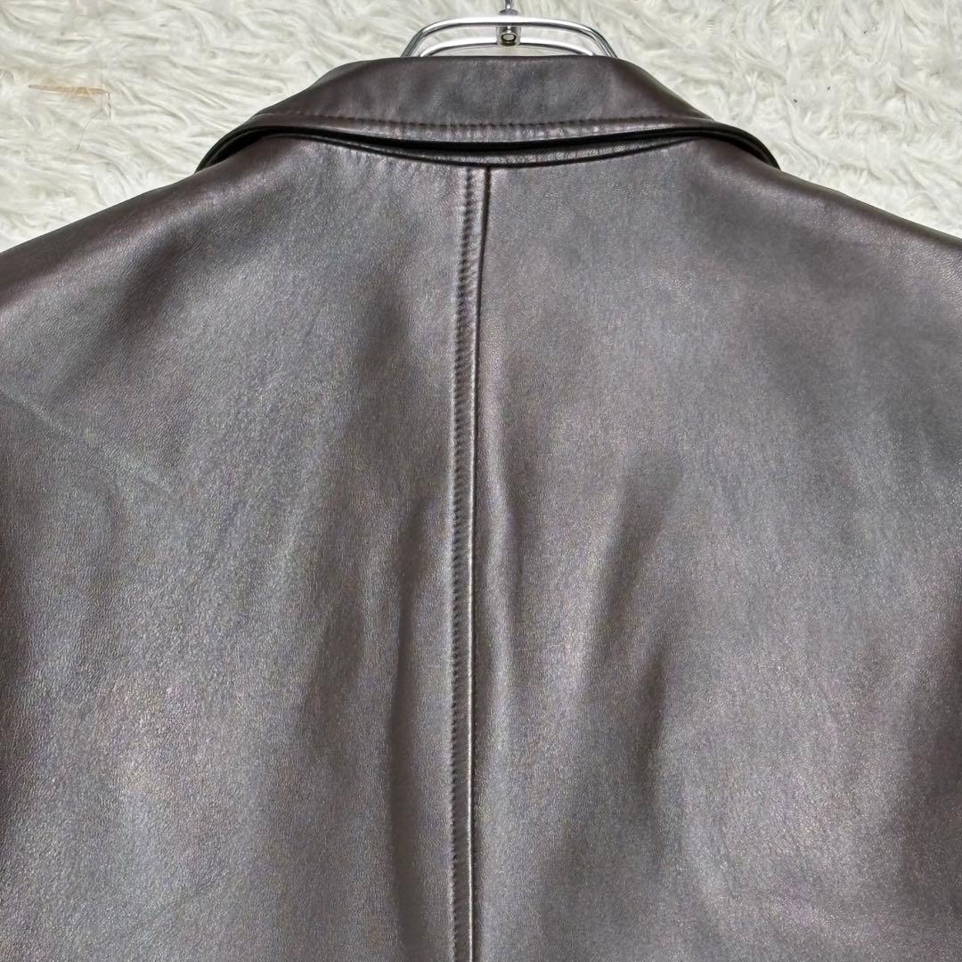 【美品】23区 オンワード樫山 ラムレザー テーラードジャケット Lサイズ