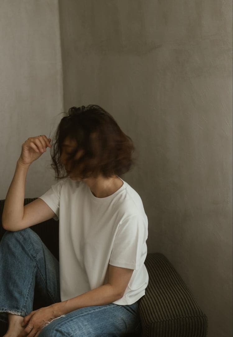 meravel simple comfortable Tee　White