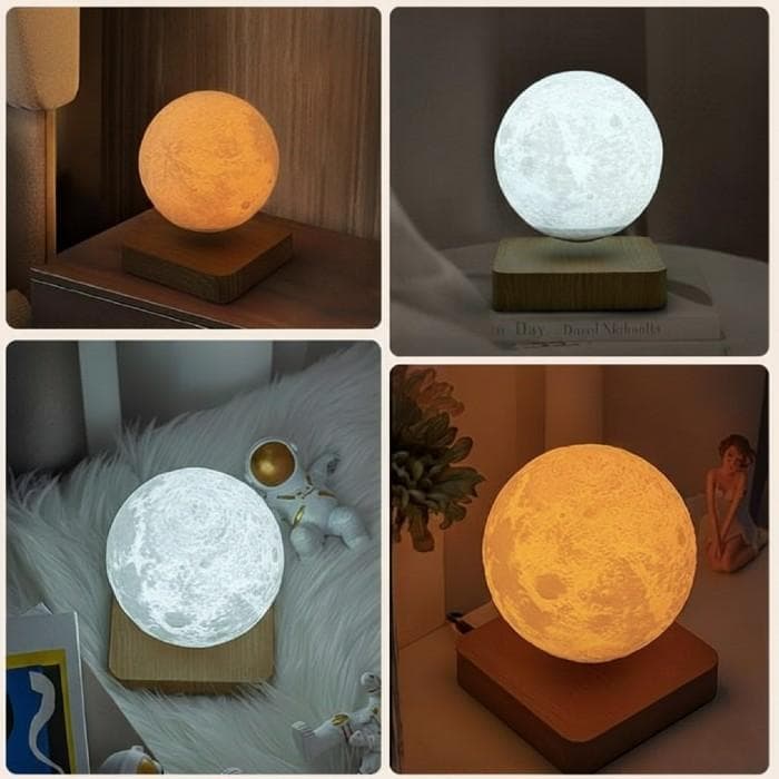 月 電気スタンド 磁気浮上 LED 卓上 ランプ テーブルライト ナチュラル