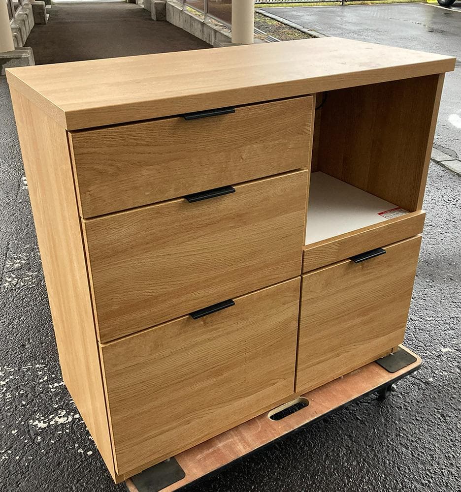 ニトリ / キッチンカウンター エトナ 90CT■ライトブラウン キャビネット