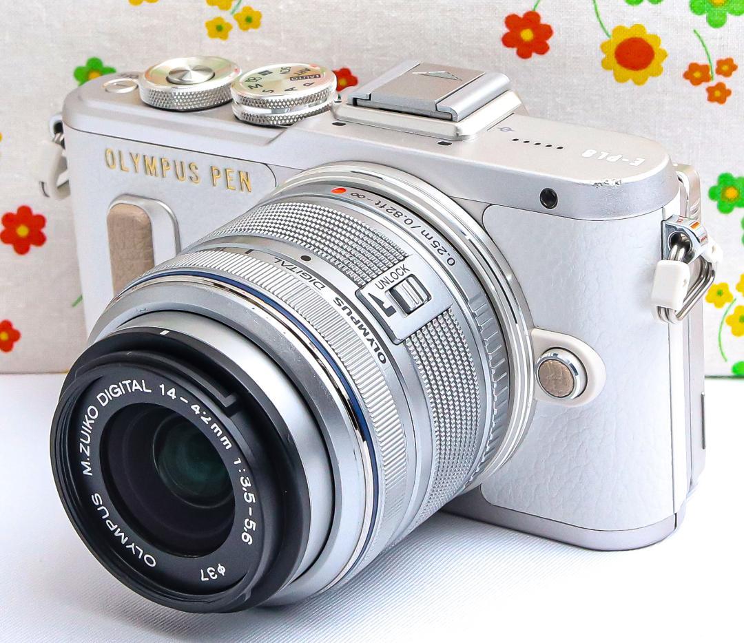 オリンパス E-PL8 ☆Wi-Fi＆自撮り可☆ミラーレス一眼☆ホワイトカラー