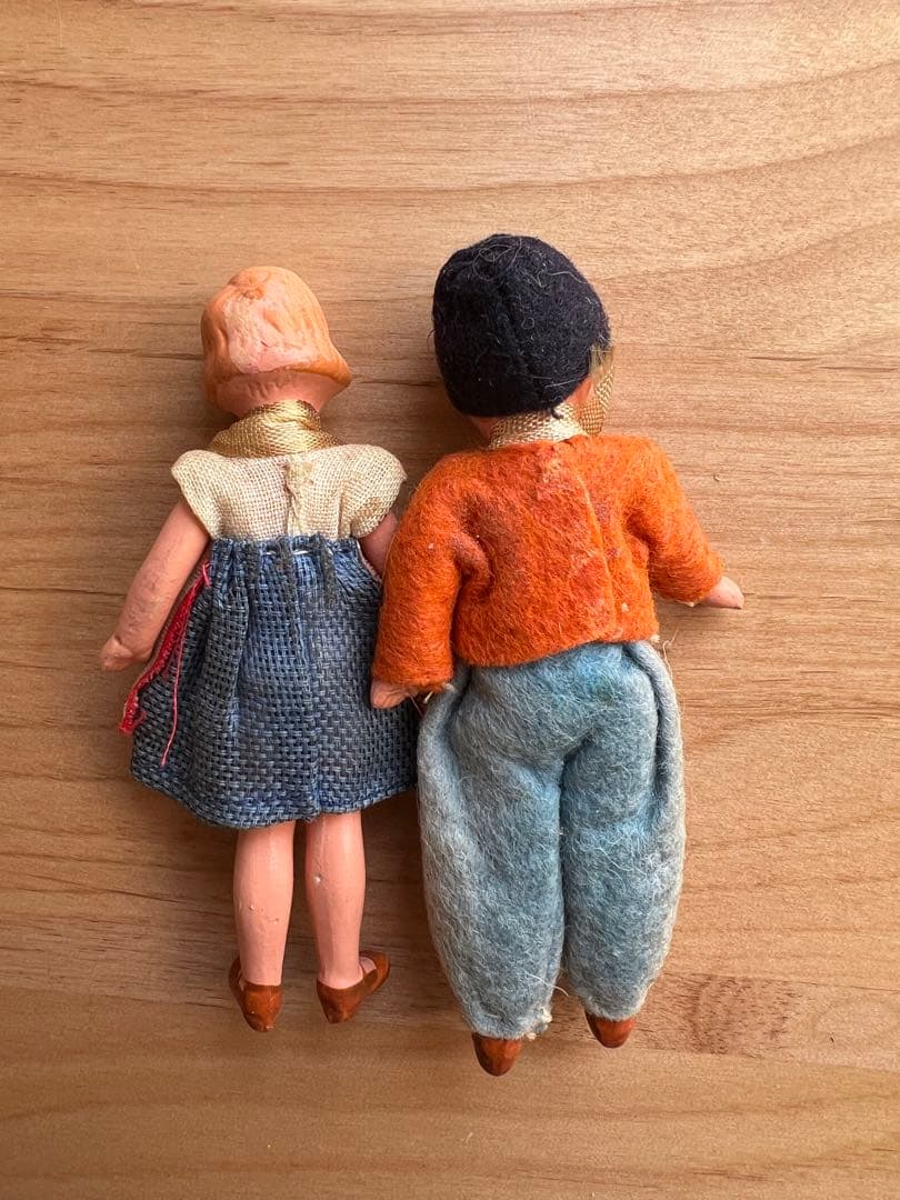 【アンティーク】ドイツ製ビスクドール 9cm 2体セット