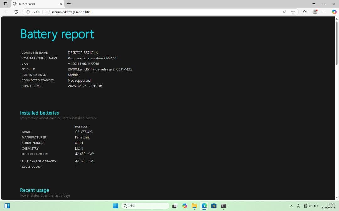 Windowsノート本体 Panasonic Let's note SV7