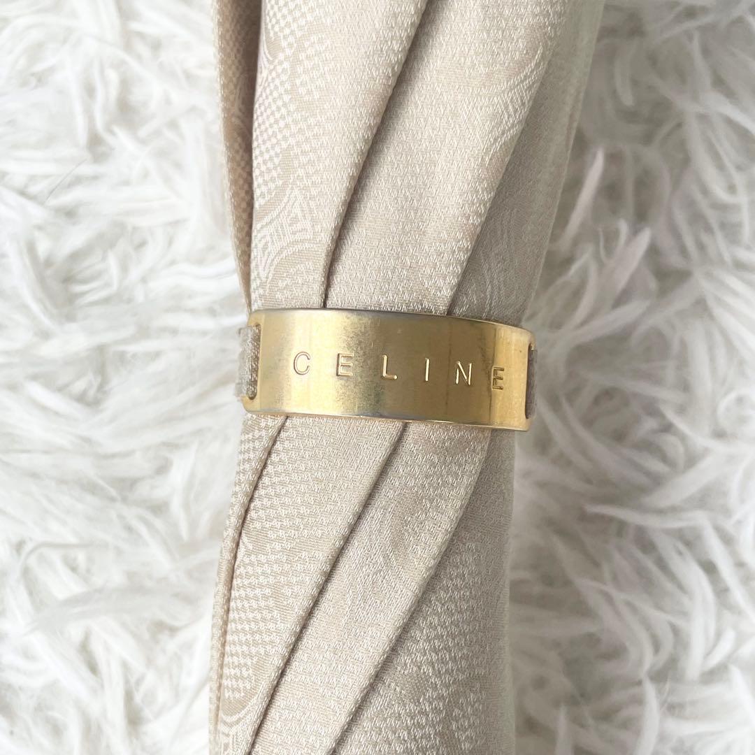 【eiko】CELINE セリーヌ 長傘 Cマカダム ブラゾン 伸縮