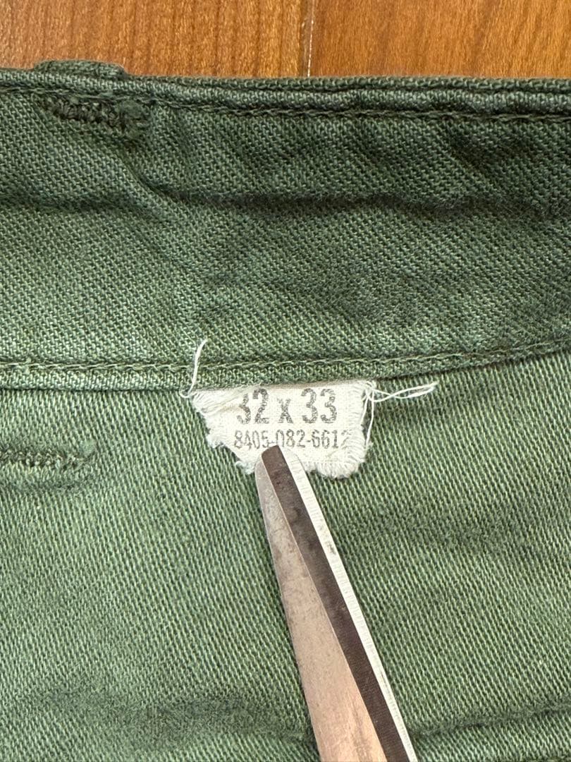 60s US ARMY ベイカーパンツ W32 ボタンフライ OG107