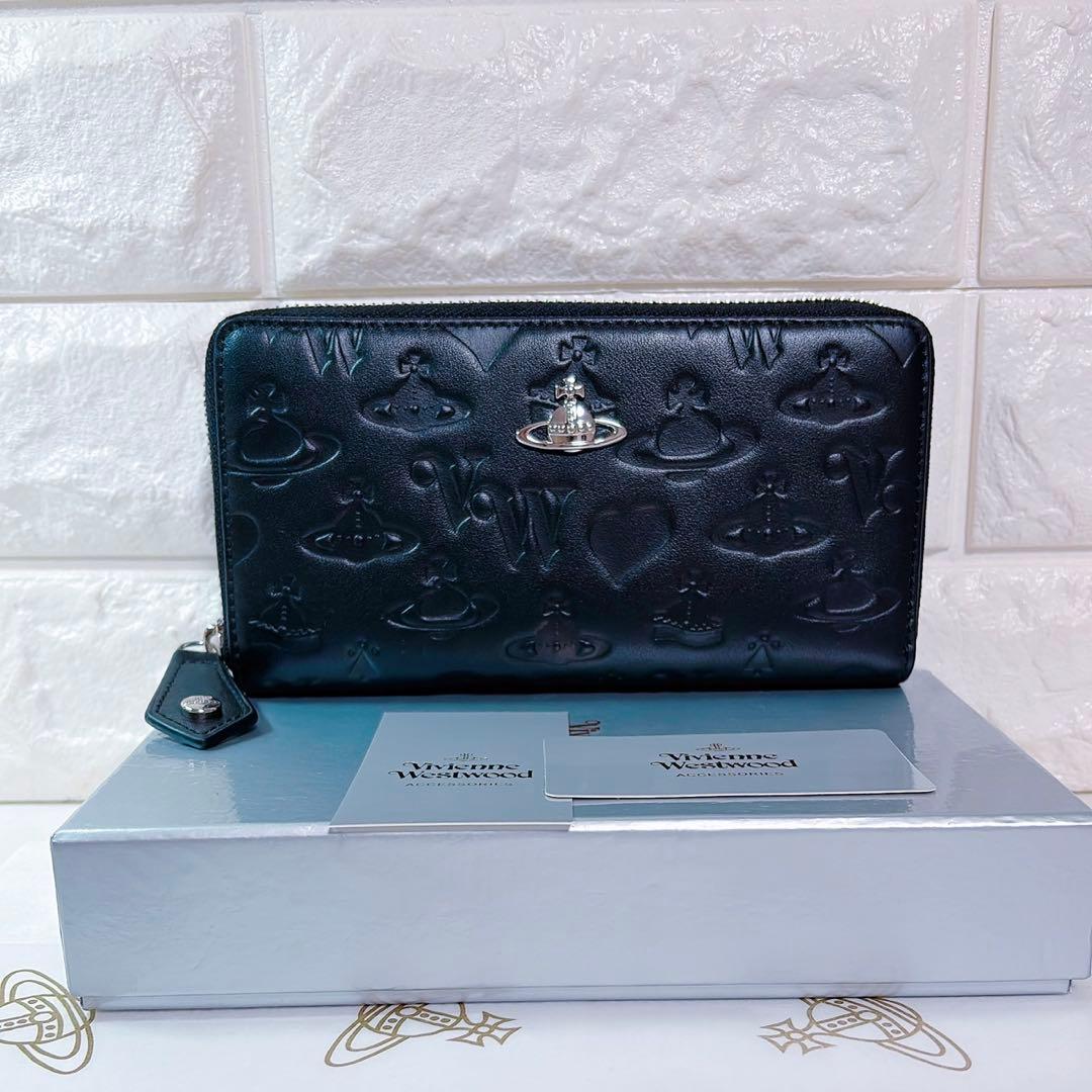 【ショッパー付】Vivienne Westwood 長財布 ブラック マット