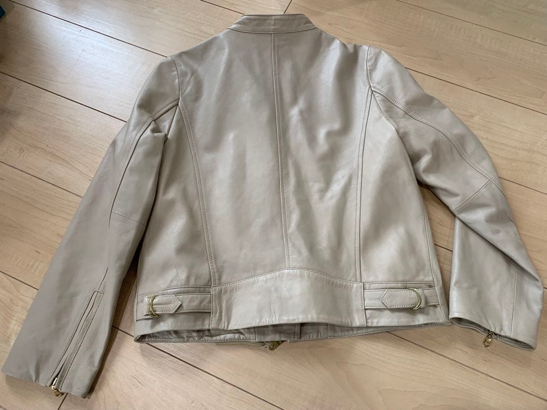 jena ライダースジャケット ベージュ 本革 羊革