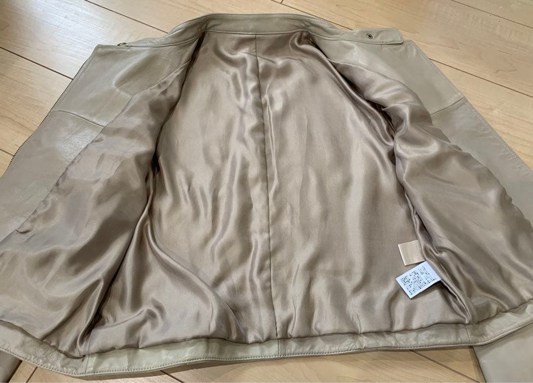jena ライダースジャケット ベージュ 本革 羊革