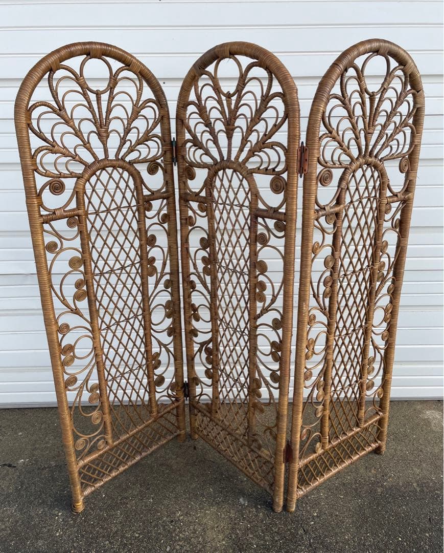 ビンテージ/ラタン/籐/籐家具/衝立/パーテーション/⑦