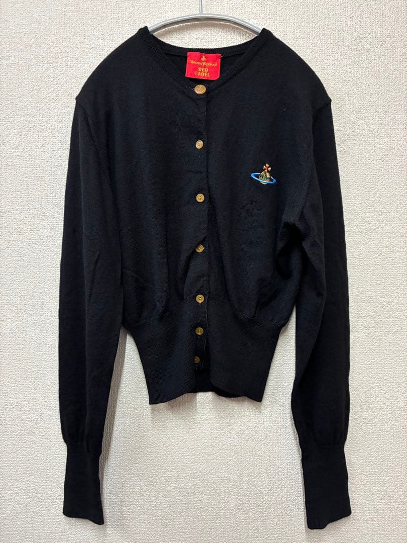 ヴィヴィアンウエストウッド　ウール長袖カーディガン　黒　ブラック　イタリア製