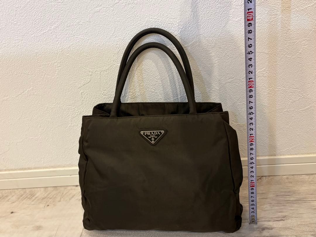 PRADA カーキ　ナイロン　 ハンドバッグ