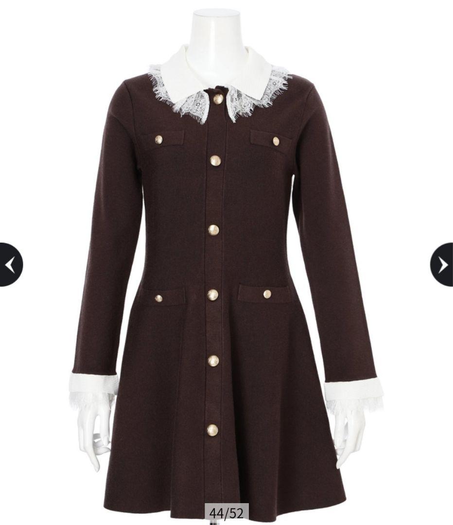 Rirandture レースカラーミニニットワンピース