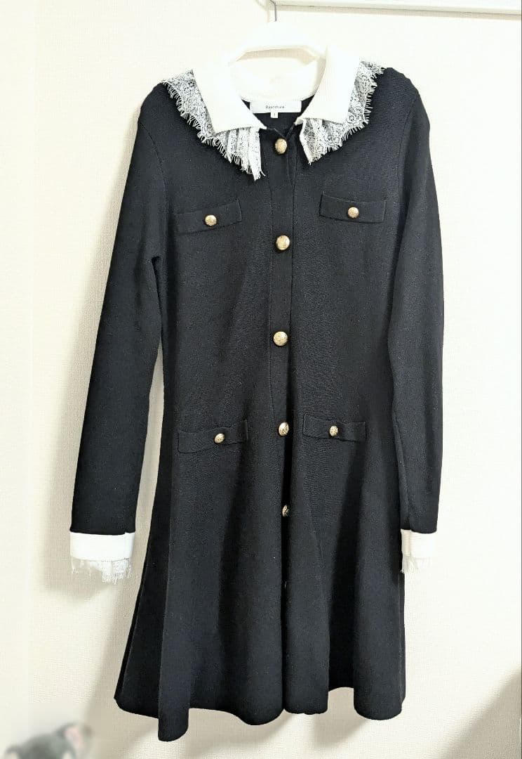 Rirandture レースカラーミニニットワンピース