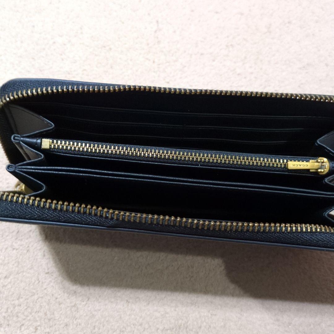 COACH長財布ラウンドファスナーロング ブラック 黒 レディース メンズ