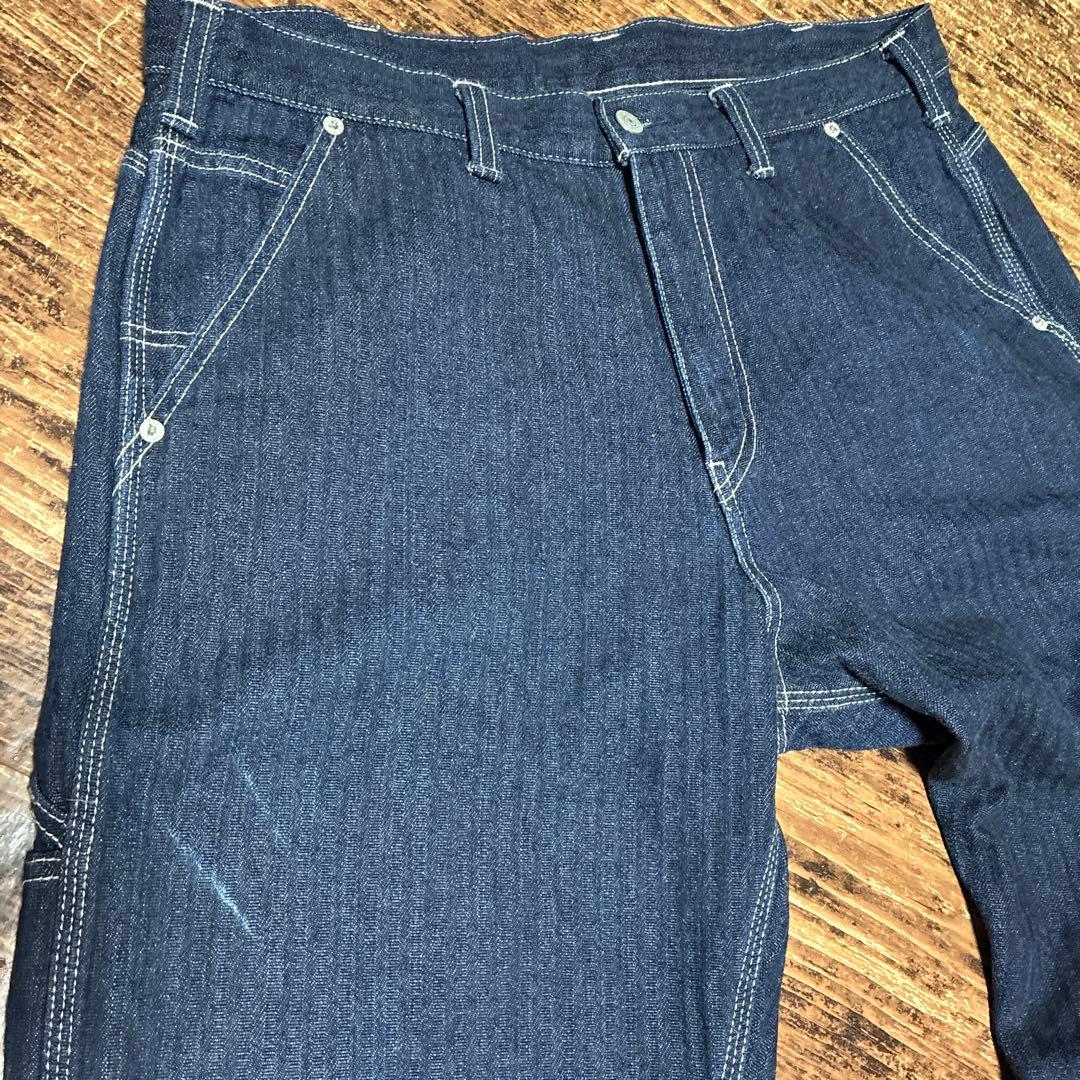 児島ジーンズ　デニムヒッコリーペインターパンツ　w38