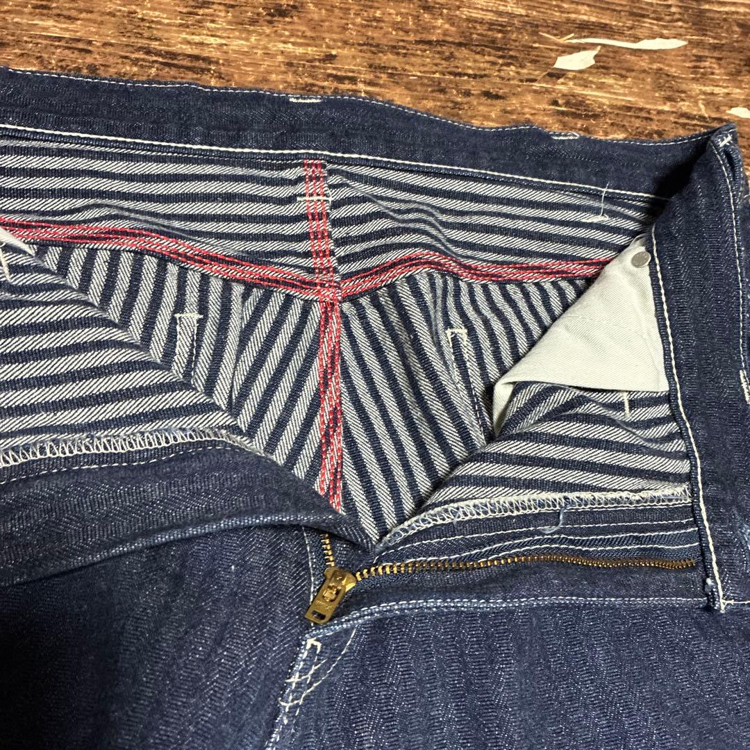 児島ジーンズ　デニムヒッコリーペインターパンツ　w38