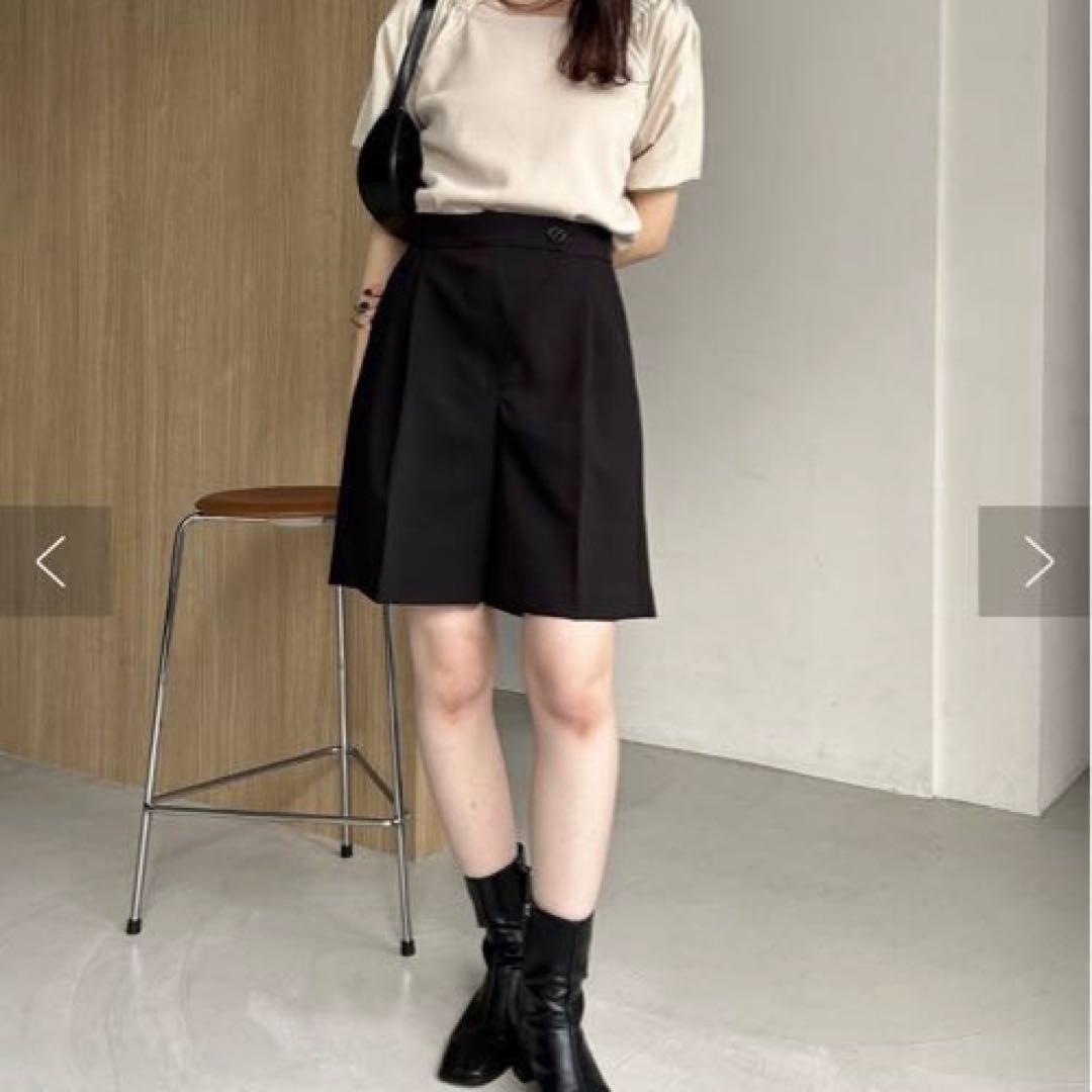 カプリシュレマージュ アシメショートパンツ ショートパンツ ブラック