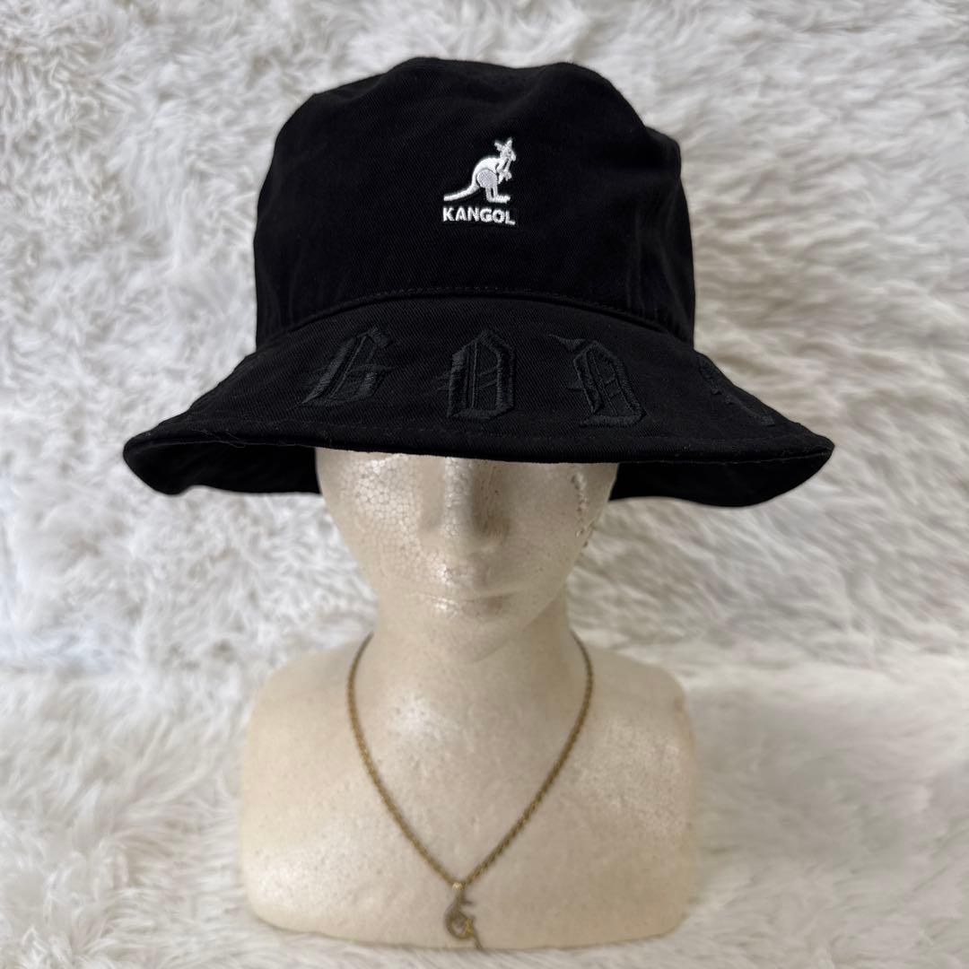 極美品 希少 限定 KANGOL x AK-69 バケットハット 刺繍 黒 L