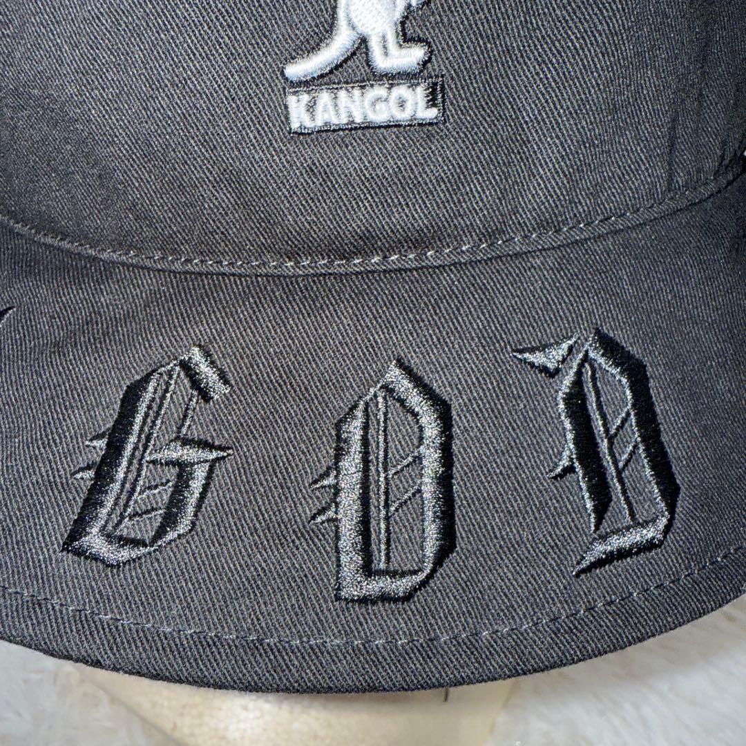 極美品 希少 限定 KANGOL x AK-69 バケットハット 刺繍 黒 L