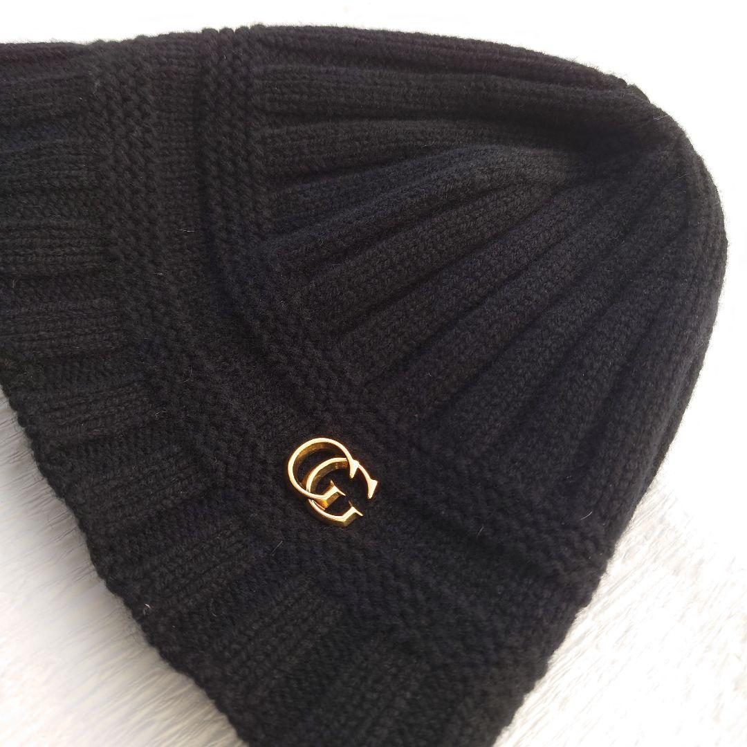 GUCCI　GG　黒　ニット帽　ビーニー　メンズ　レディース　マーモント