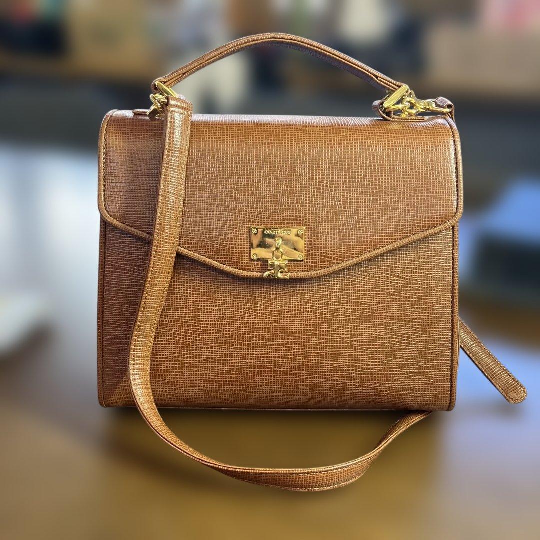 サ2511-2019 クレージュ ハンドバッグ ショルダーバッグ レザー