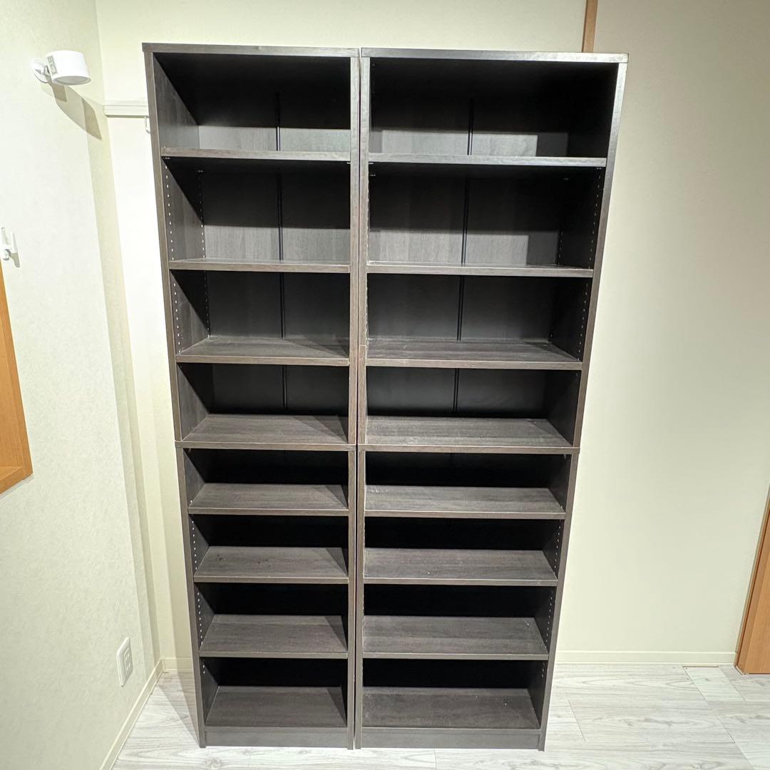 本棚 マンガ棚 オープンラック ダークブラウン8段収納 山善