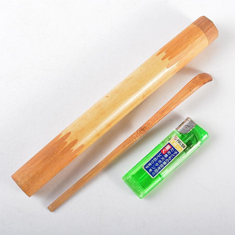 茶道具　表千家祥翁宗左（吸江斎）　自作茶杓　銘「不如婦」　共筒共箱　MR5492