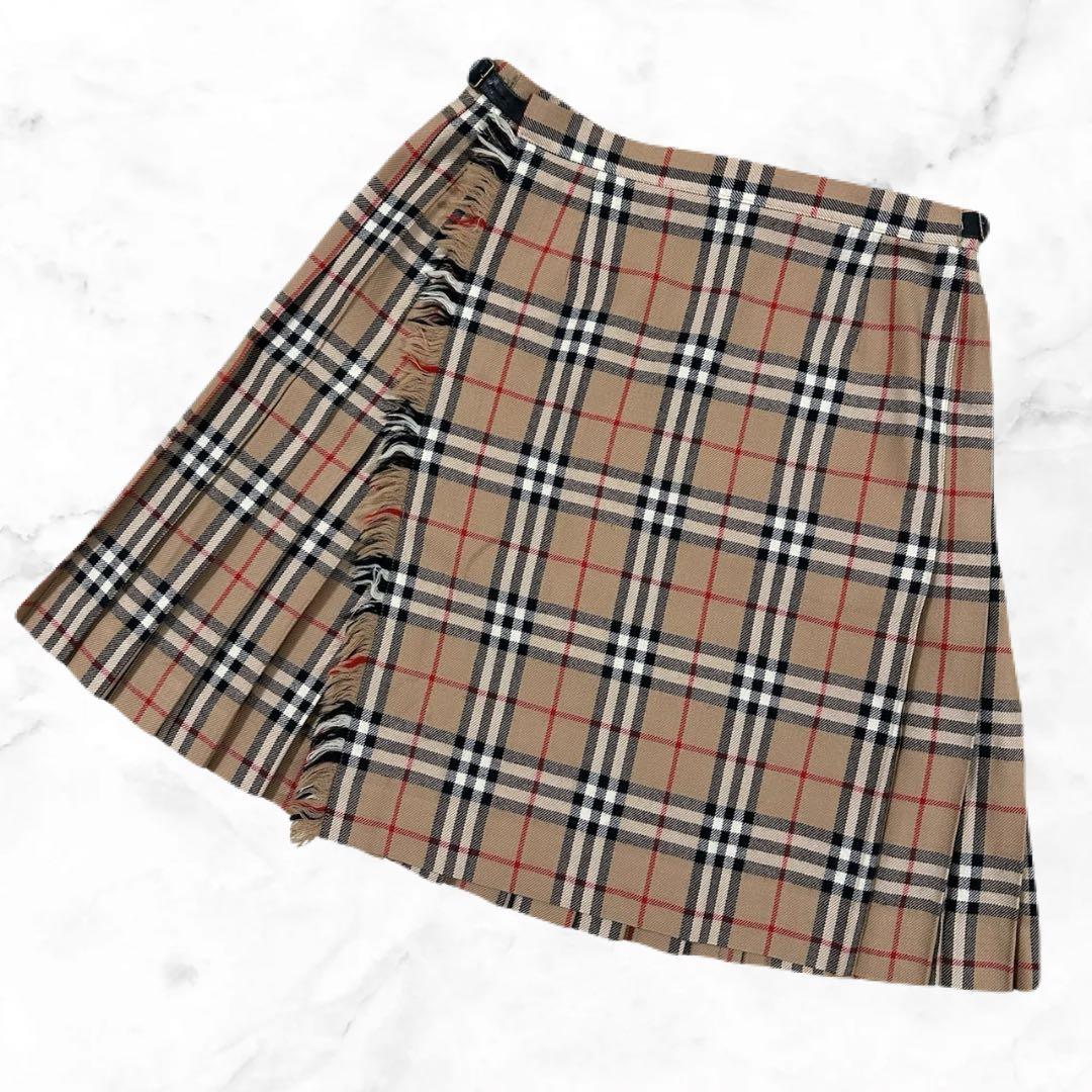 BURBERRY バーバリーブルーレーベル ノバチェック 巻きスカート 38