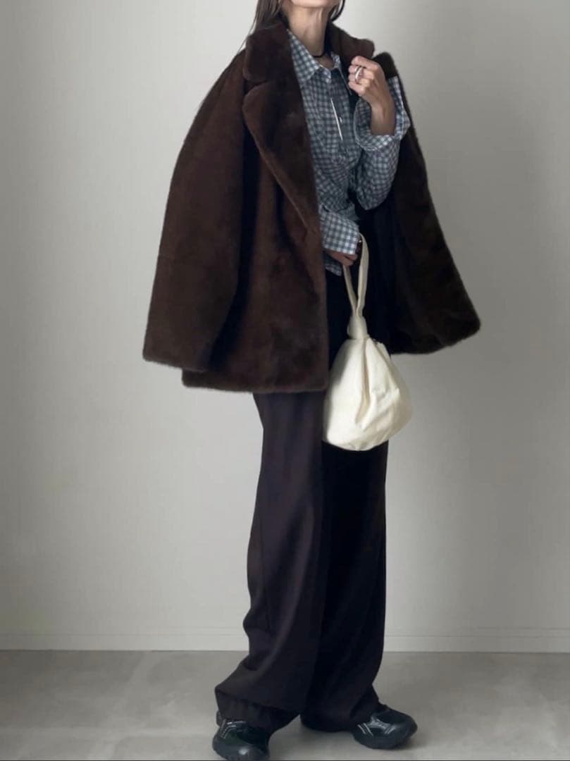 anuke / 新品・未使用 Eco Minkfur Jacket BRN 36