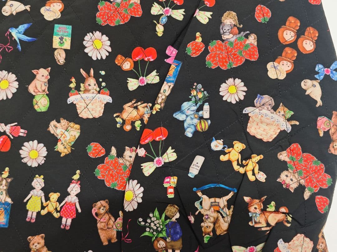 yukiemon 着せ替え柄　テキスタイルキルトブルゾン　M　レア品