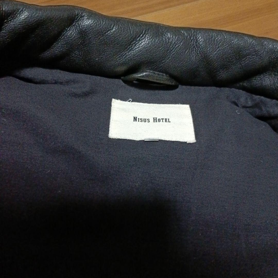 Nisus Hotel 黒 レザーダウンベスト