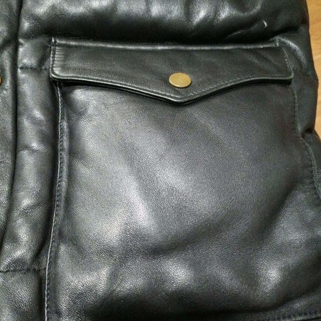 Nisus Hotel 黒 レザーダウンベスト