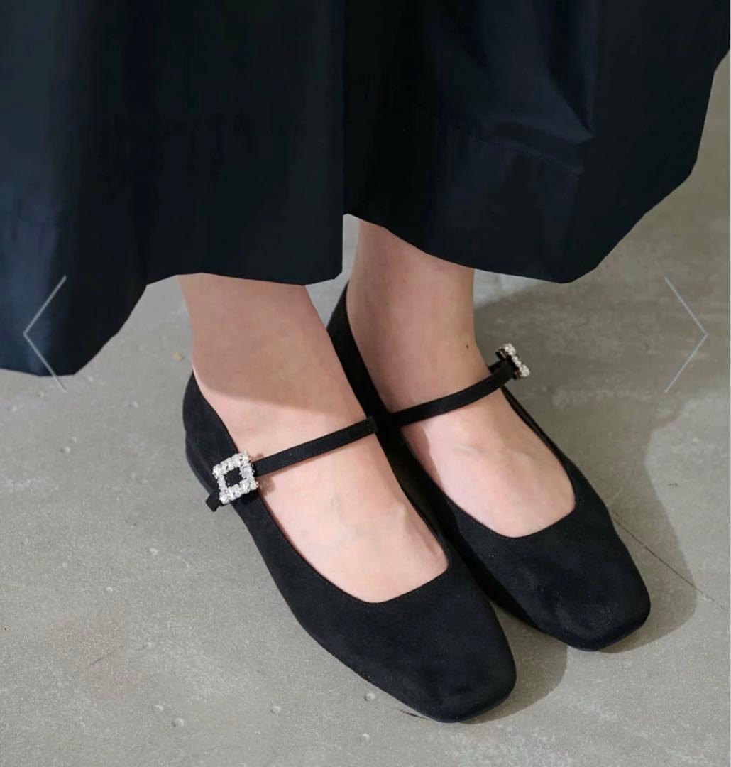 LE TALON スクエアビジューベルトメリージェーン