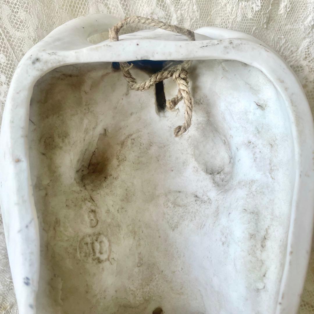 【大きめ】花輪を被った天使の聖水盤　フランスアンティーク　ベネチエ　エンジェル