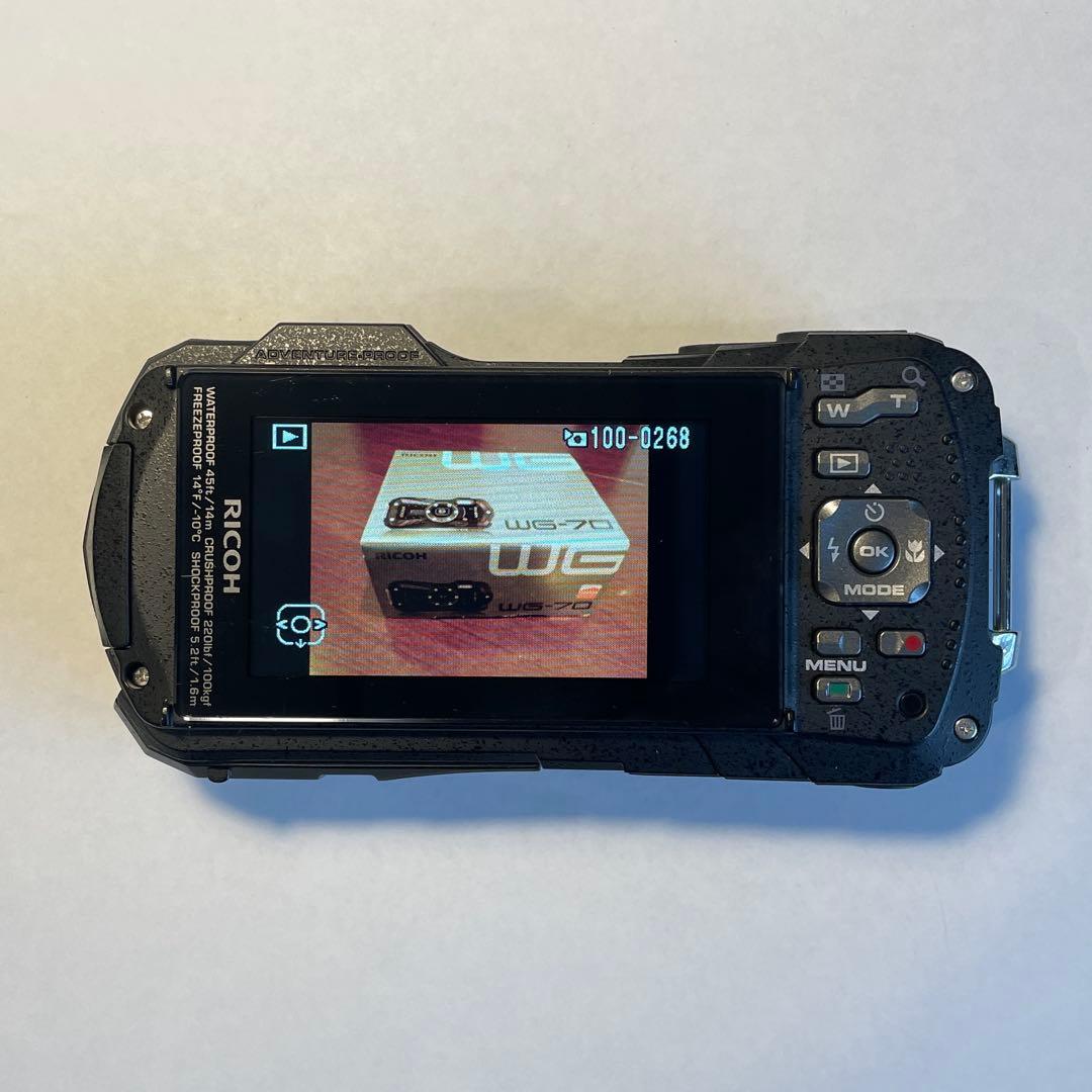 【保証残あり付属品完備】RICOH WG-70 オレンジ 本格防水耐衝撃デジカメ